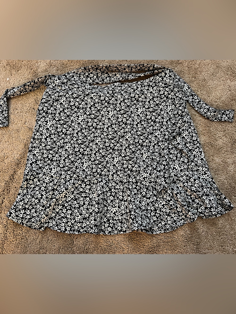 Black & White Floral Mini Skirt